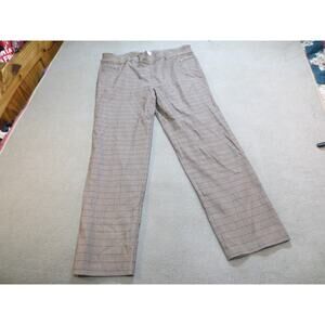 Avenue Womens Pants 18 Plaid Chino Zipper Pockets Trousers